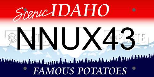 NNUX43 Idaho License Plate