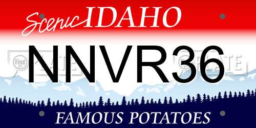 NNVR36 Idaho License Plate