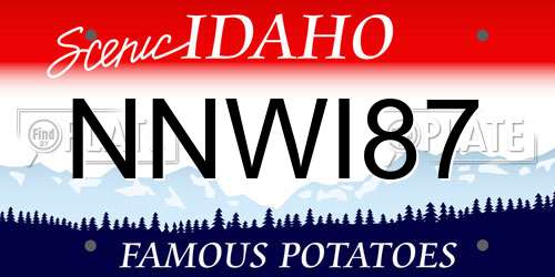 NNWI87 Idaho License Plate