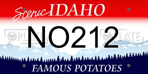 NO212 Idaho License Plate