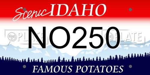 NO250 Idaho License Plate