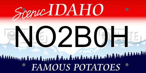NO2B0H Idaho License Plate