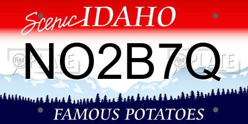 NO2B7Q Idaho License Plate