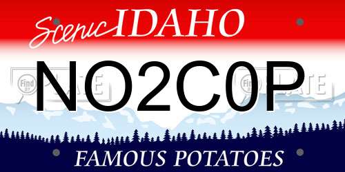 NO2C0P Idaho License Plate
