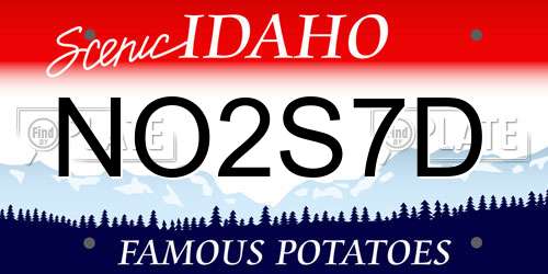 NO2S7D Idaho License Plate