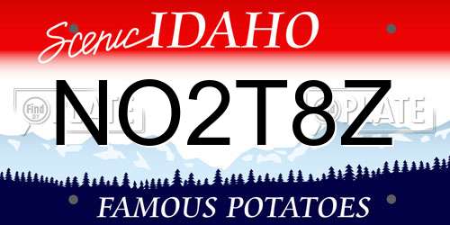 NO2T8Z Idaho License Plate