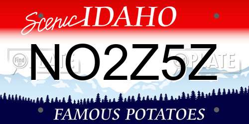 NO2Z5Z Idaho License Plate