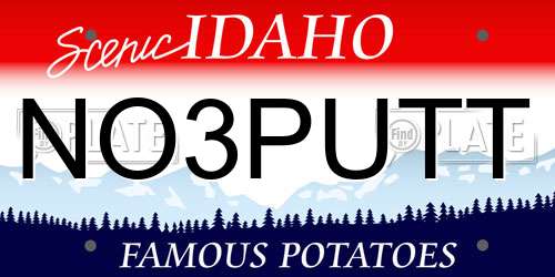 NO3PUTT Idaho License Plate