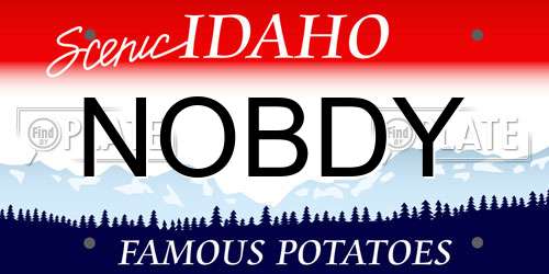 NOBDY Idaho License Plate