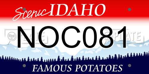 NOC081 Idaho License Plate