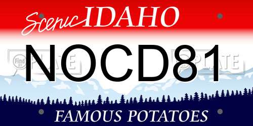 NOCD81 Idaho License Plate