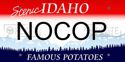 NOCOP Idaho License Plate