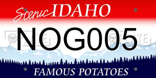 NOG005 Idaho License Plate