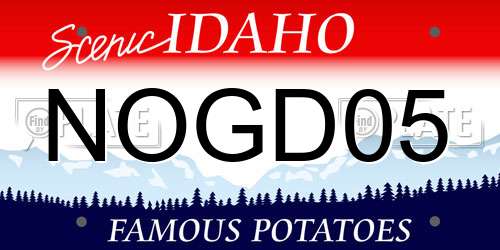 NOGD05 Idaho License Plate