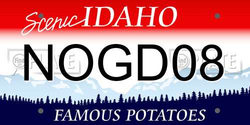 NOGD08 Idaho License Plate