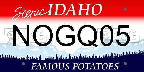 NOGQ05 Idaho License Plate