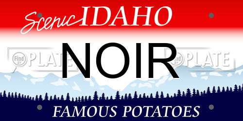 NOIR Idaho License Plate