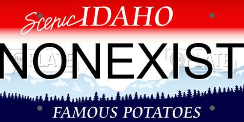 NONEXIST Idaho License Plate