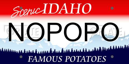 NOPOPO Idaho License Plate