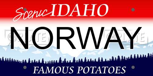 NORWAY Idaho License Plate