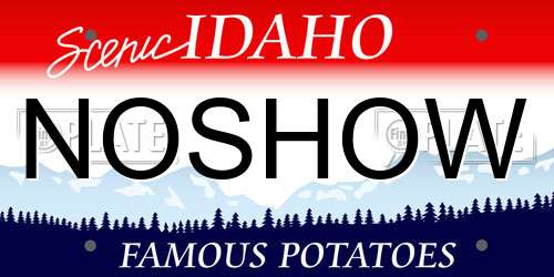 NOSHOW Idaho License Plate
