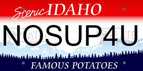 NOSUP4U Idaho License Plate
