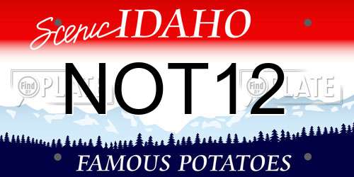 NOT12 Idaho License Plate