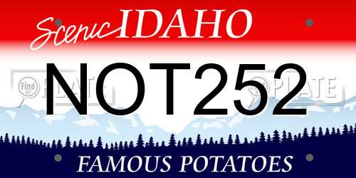 NOT252 Idaho License Plate