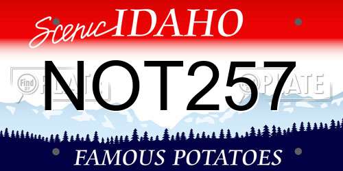 NOT257 Idaho License Plate