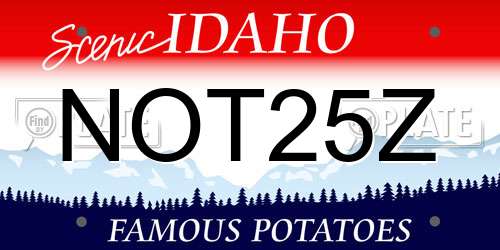 NOT25Z Idaho License Plate