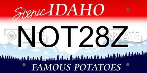 NOT28Z Idaho License Plate