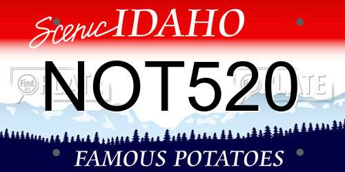NOT520 Idaho License Plate