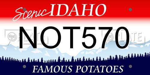 NOT570 Idaho License Plate