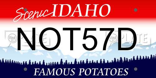 NOT57D Idaho License Plate