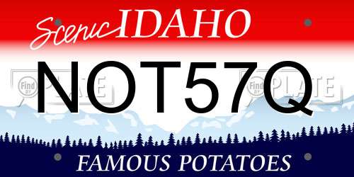 NOT57Q Idaho License Plate