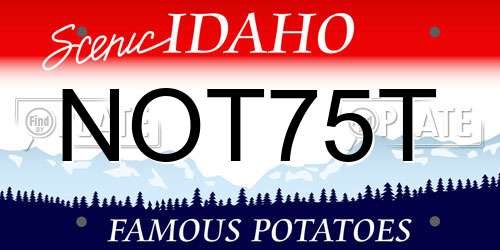NOT75T Idaho License Plate