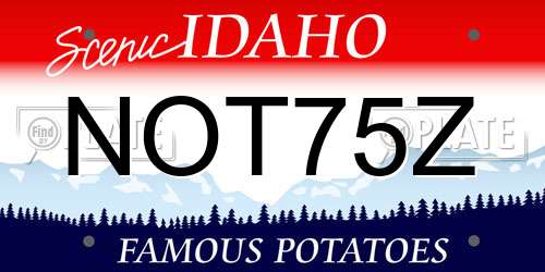 NOT75Z Idaho License Plate