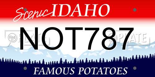 NOT787 Idaho License Plate