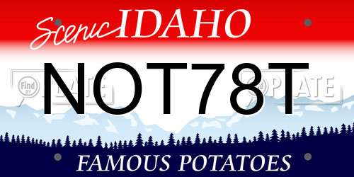 NOT78T Idaho License Plate