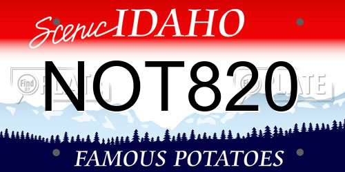 NOT820 Idaho License Plate
