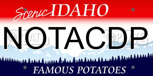 NOTACDP Idaho License Plate