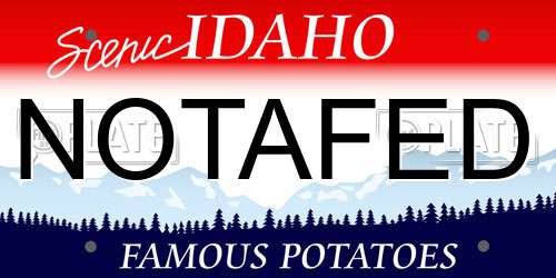 NOTAFED Idaho License Plate