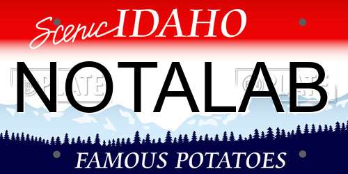 NOTALAB Idaho License Plate