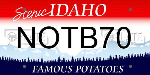 NOTB70 Idaho License Plate
