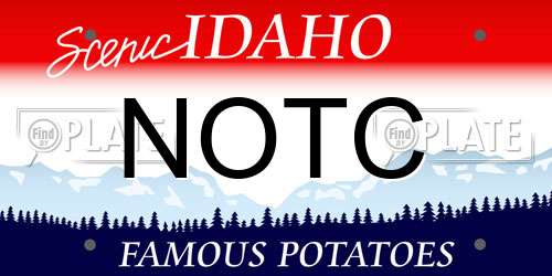 NOTC Idaho License Plate
