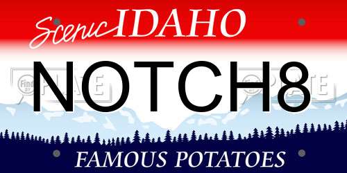 NOTCH8 Idaho License Plate