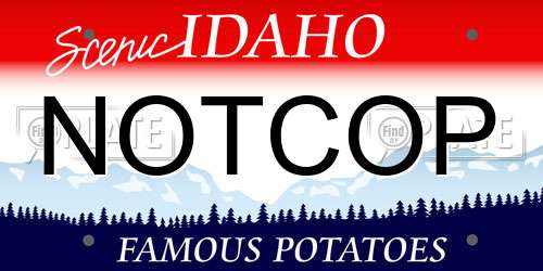 NOTCOP Idaho License Plate
