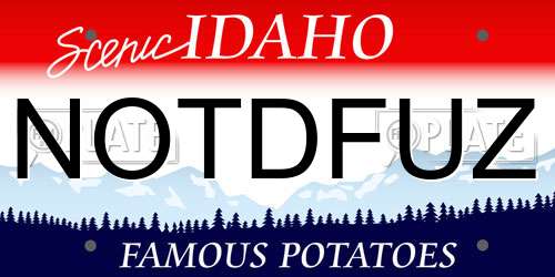 NOTDFUZ Idaho License Plate