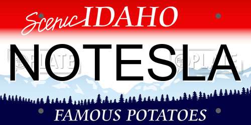 NOTESLA Idaho License Plate
