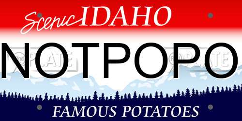 NOTPOPO Idaho License Plate